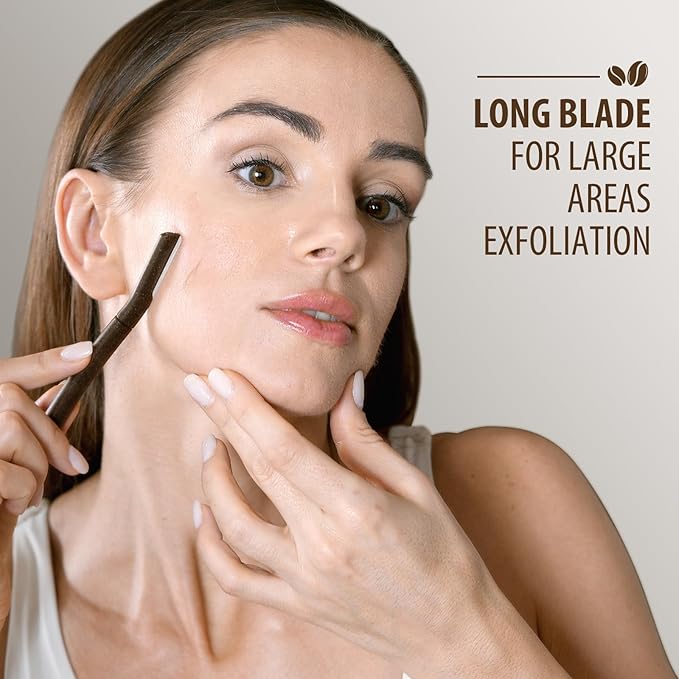 SINAHET Dermaplane Razor for Face, (3 Count) Professional Dermaplaning Tool with Coffee Grounds Based Handle, Facial and Eyebrow Hair Removal