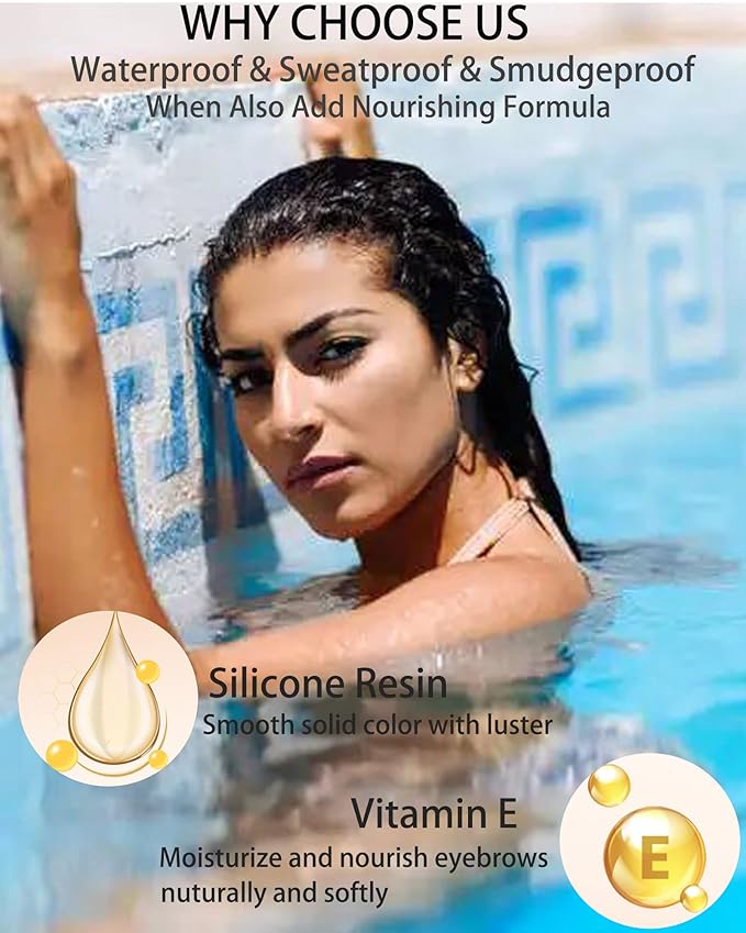 Waterproof Tinted Eyebrow Gel-Long Lasting Smudge-Proof Eyebrow Mascara Tinted Brow Glue,Eye Brow Filler,Volumizing Enhance Brow Mascara With Brow Razor,Christmas Eye Makeup Gift for Women-06 Ebony