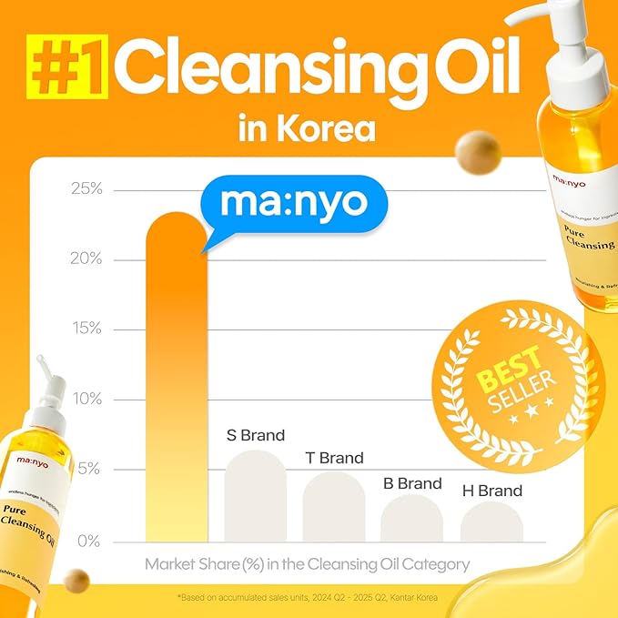ma:nyo Pure Cleansing Oil, Natural Oil Cleanser for Face, Makeup Blackhead Remover, Korean Skin Care, 6.76 fl oz (200ml)