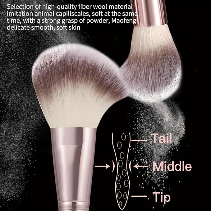 44Pcs Brown Makeup Brushes Set Professional Makeup Kit Multi-functional Makeup Tool Set with Facial Makeup Accessories, Foundation Makeup Brush Kit Eye and Face Make up Brushes & Tools