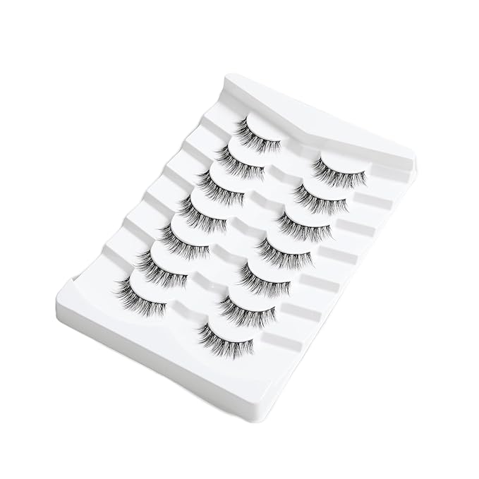 Natural Lashes Wispy Lashes Everyday Natural Look Flared Eyelashes False Eye Lashes Soft Fluffy Lashes False Eyelashes 7 Pairs D20