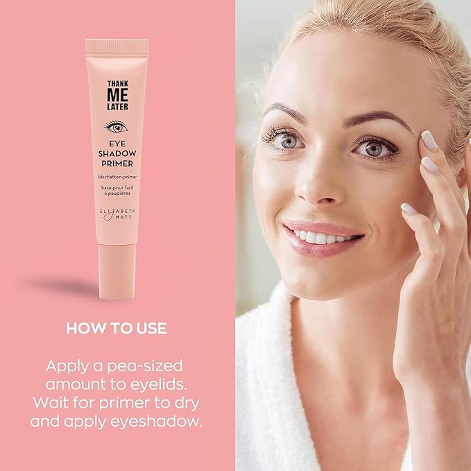 Elizabeth Mott Thank Me Later Face & Eye Primer – Long-Lasting Matte Makeup Base, Pore Minimizer, Oil & Shine Control, Wrinkle Blurring, Crease Prevention, Smooth Finish for All-Day Wear – 10g & 30g