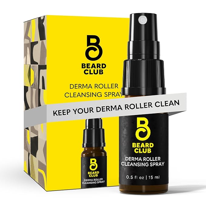 The Beard Club Derma Roller Cleansing Spray - Clean and Prolong Derma Roller Life - 0.5oz