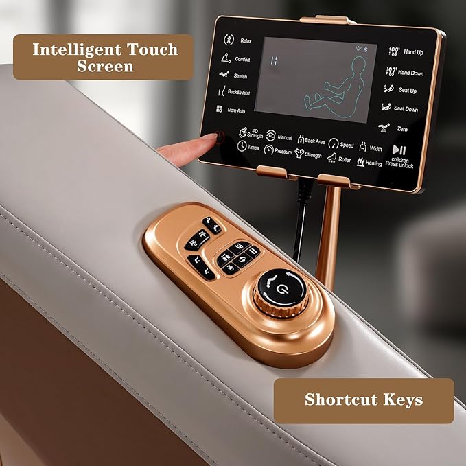 4D Massage Chair Full Body, Zero Gravity SL-Track Shiatsu Massage Chair Recliner, 15 Modes, Airbag Massage, with Heat Body Scan Bluetooth Foot Roller, AI Control