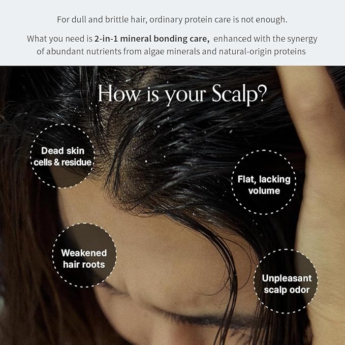 GROWUS Algae Therapy Mineral Shampoo with Seaweed Complex, Biotin, PDRN (16.9 Fl Oz / 500ml)