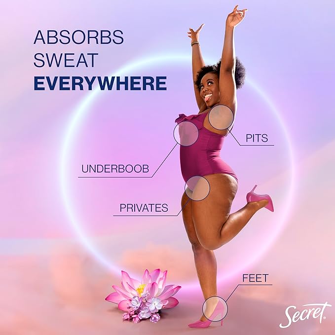 Secret Whole Body Deodorant Dry Feel Cream + Absorbs Sweat for Women, Light & Fresh Scent, Aluminum Free Deodorant, 72 HR Odor Protection, 3.0 oz