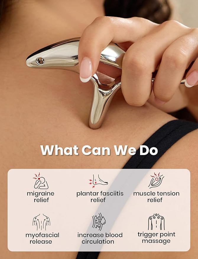 lifechill Trigger Point Massage Tool for Deep Tissue Massage & Gua Sha, Muscle Scraper Tool for Full Body Pain Relief, Thumb Saver Acupressure Tool, FSA HSA Eligible