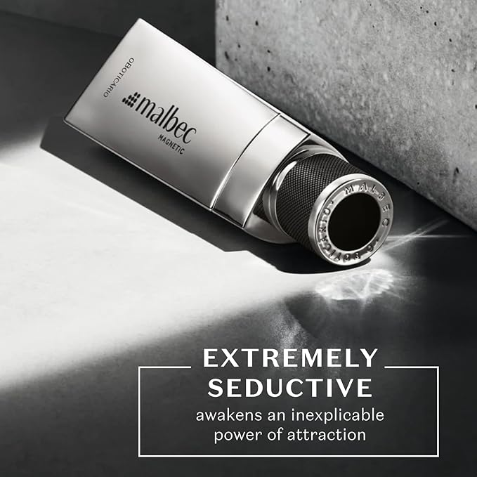 Malbec Magnetic Eau de Toilette By O Boticario, Cologne For Men, Long-Lasting Men's Fragrance, French Oak Barrel-Aged Red Wine & Woody Fruity Scent, 3.3 Ounce