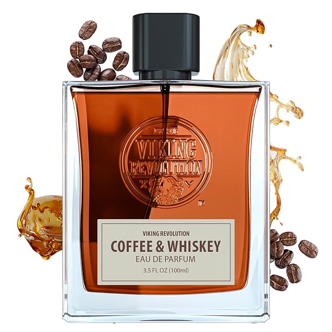 Viking Revolution Coffee and Whiskey Cologne for Men - Eau de Parfum - Earthy Perfume with Notes of Roasted Coffee, Aged Whiskey, Sandalwood, Cedar, Patchouli, Vanilla - Gifts for Men 3.5 Fl Oz
