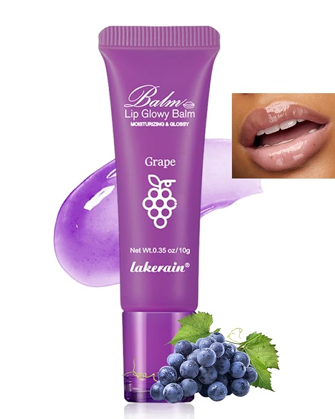 Hydrating Lip Glowy Balm, Ultra-Nourishing Lip Balm-04#Grape