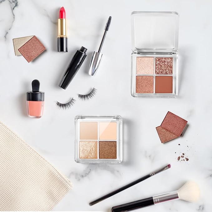 Beaupretty 8 Pieces Empty Eyeshadow Pallet 4 Grids