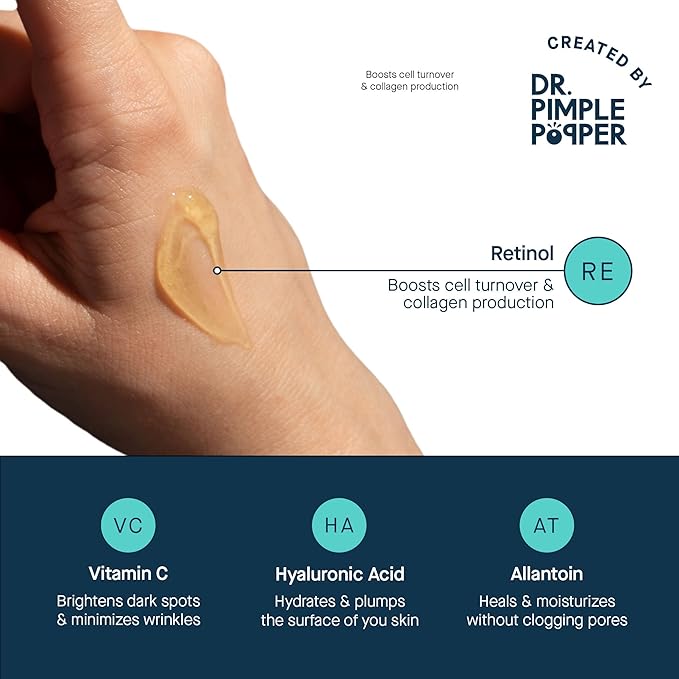 SLMD Resurfacing Retinol Serum with Vitamin C, Hyaluronic Acid & Allantoin | 1.5 fl oz | Retinol Face Serum, Clarifying Night Treatment for Fine Lines, Wrinkles, Dark Spots & Uneven Texture