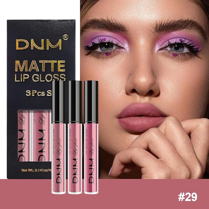 AMY'S DIARY 3Pcs Matte Rose Pink Liquid blush Lipstick Set, Soft Pink Nude Dusty Rose Mauve Red Lip Stain Kit, LipStain Long Lasting 24 Non-Transfer Lip Gloss, Waterproof Lip Makeup for Women Lippies
