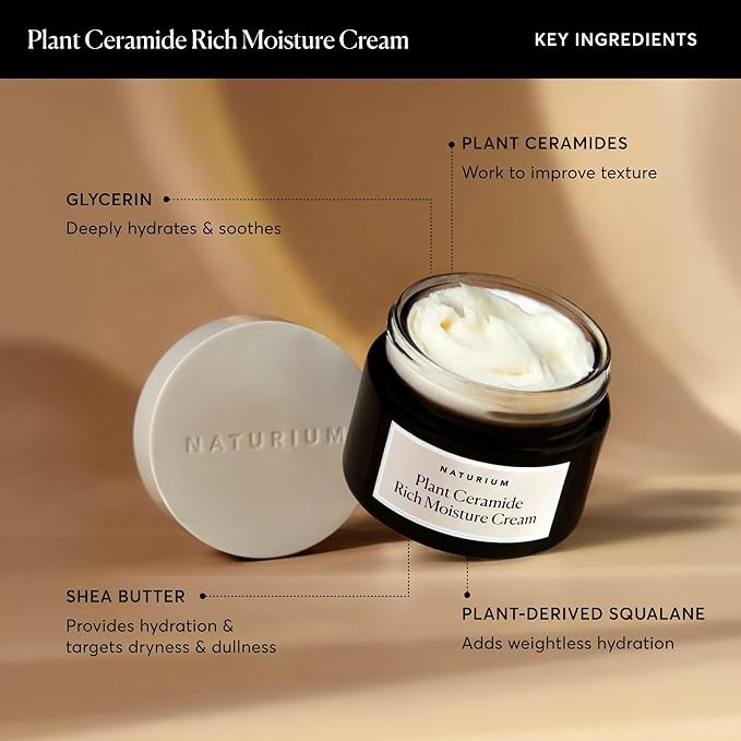 Naturium Plant Ceramide Rich Moisture Cream, Hydrating & Anti-Aging Skincare, 1.7 oz