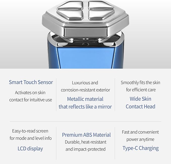 Facial Massager, Anti Aging Face and Neck Massage Tool for Skin Care (Blue)