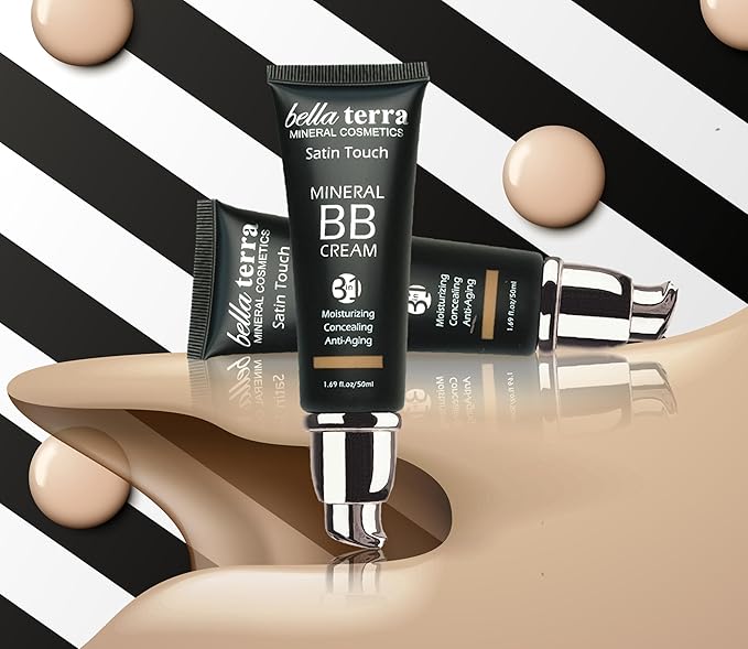 Bellaterra Cosmetics BB Cream - Tinted Moisturizer, Mineral Foundation Makeup, Medium 104 | Skin Perfector, 1.69 oz