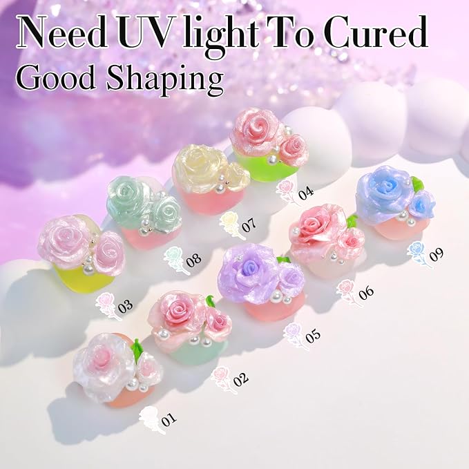 Double Rhythm 3D Nail Gel Pearl Solid Sculpting Gel for Nail Art Non-Sticky Hard for Building Carving Molding Extension Soak Off UV/LED Nail Art Salon Home DIY 0.5 Oz (Light Pink-Silk 03)