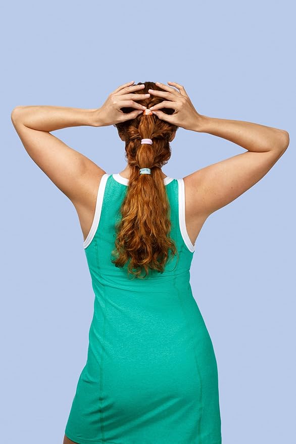 Goody X Sophia Yeshi Ouchless Hair Ties, Seamless Elastic Bands, Secure & Damage Free Hold, No Snag or Pull, Gentle Styling Accessories for Women & Men, All Hair Types, Bold Prints & Colors - 15 Ct