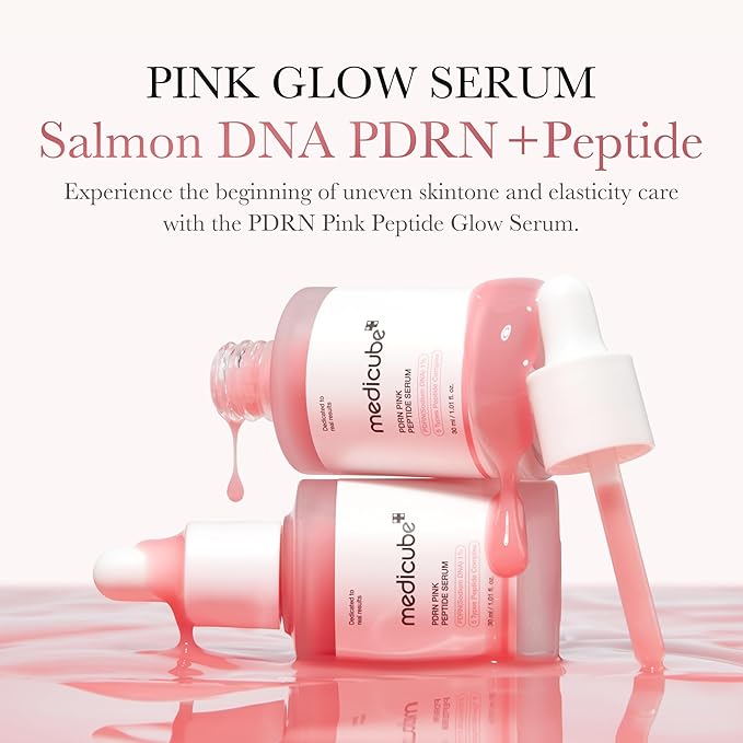 medicube Intensive Moisture & Skin Plumping Set: Salmon DNA PDRN Pink Peptide Serum and Salmon DNA PDRN Pink One Day Serum | Holiday Stocking Stuffers