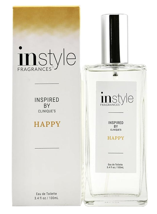 Instyle Fragrances, Inspired by Clinique's Happy, Women’s Eau de Toilette, CLEAN, Vegan, Paraben-Free, Never Tested on Animals, 3.4 Fluid Ounces