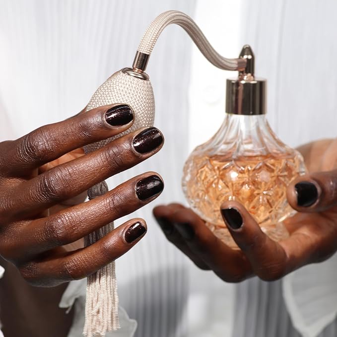 LONDONTOWN lakur Nail Polish - Chip-Resistant, Non-Toxic, Conditions & Hydrates Nails | Glittery Copper Flecked Brown, Around the Fireplace, .40 fl oz