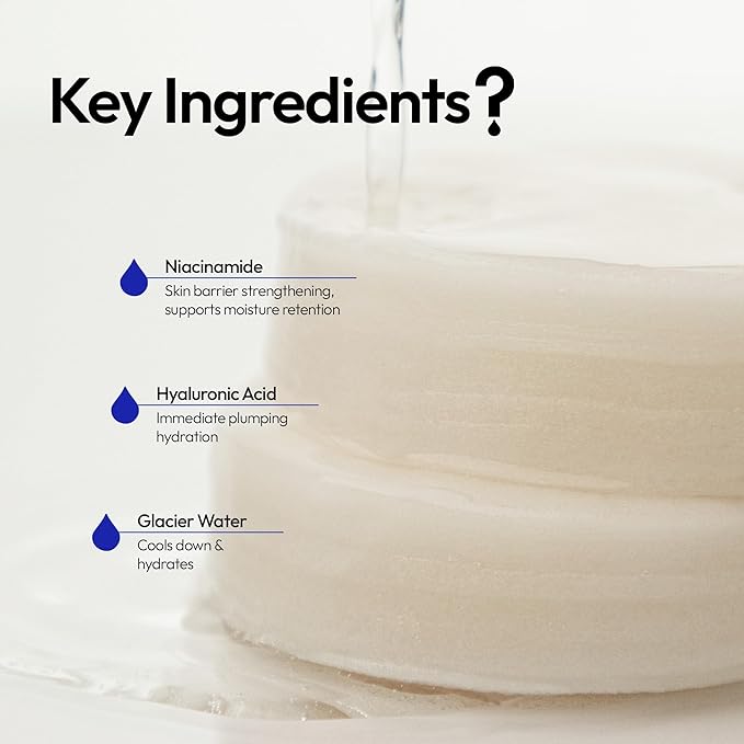 FreeGo Cool Glacier Water Daily Hydrating Pad (100 Pads), K-Beauty Facial Toner Pads for Puffy Dehydrated Skin, Instant Cooling Hydration