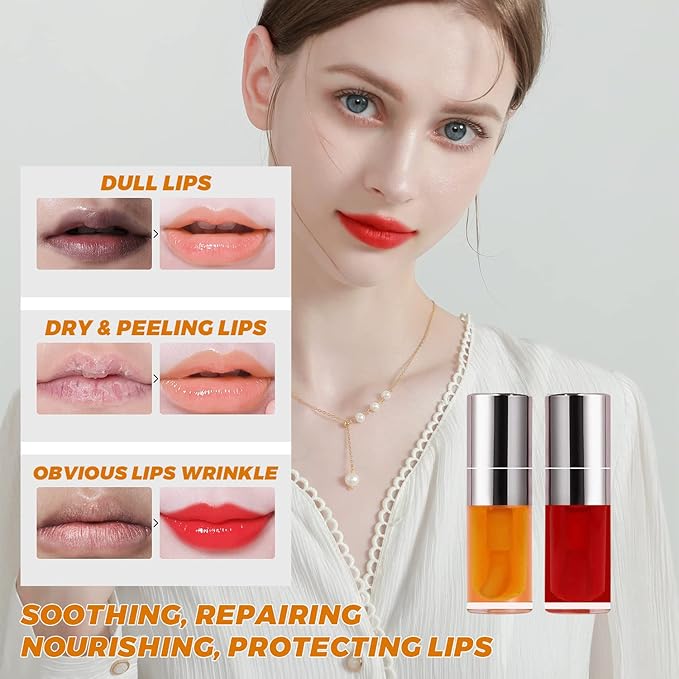 Lip Glow Oil Set, 2 Pcs