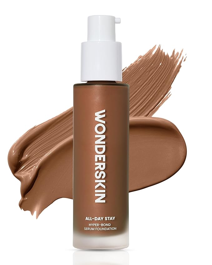 Wonderskin Hyper-Bond Serum Foundation – Waterproof, Transfer-Proof, 24HR Longwear Face Makeup with Niacinamide & Hyaluronic Acid – Lightweight, Natural Finish, Vegan & Cruelty-Free (Moxy)