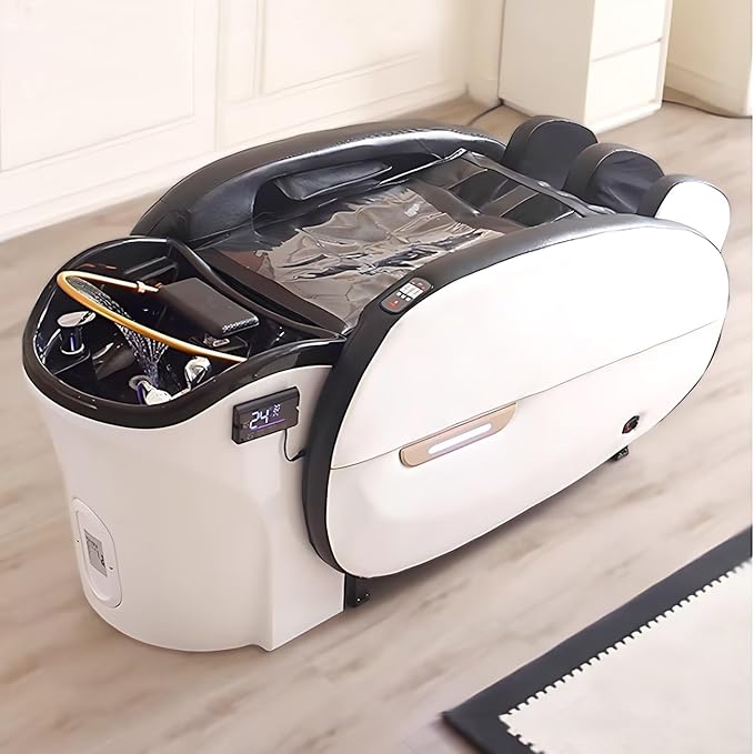 Shampoo Bed - Massage Table with Modern Trendy Mood Light, Head Spa Equipment and Spa Shampoo Bed Includes Water Circulation, Full Body Massage, Fumigation