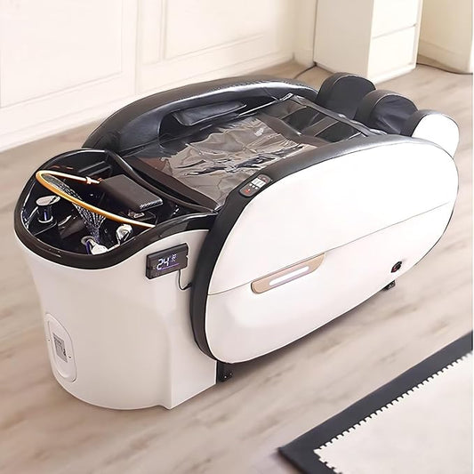 Shampoo Bed - Massage Table with Modern Trendy Mood Light, Head Spa Equipment and Spa Shampoo Bed Includes Water Circulation, Full Body Massage, Fumigation