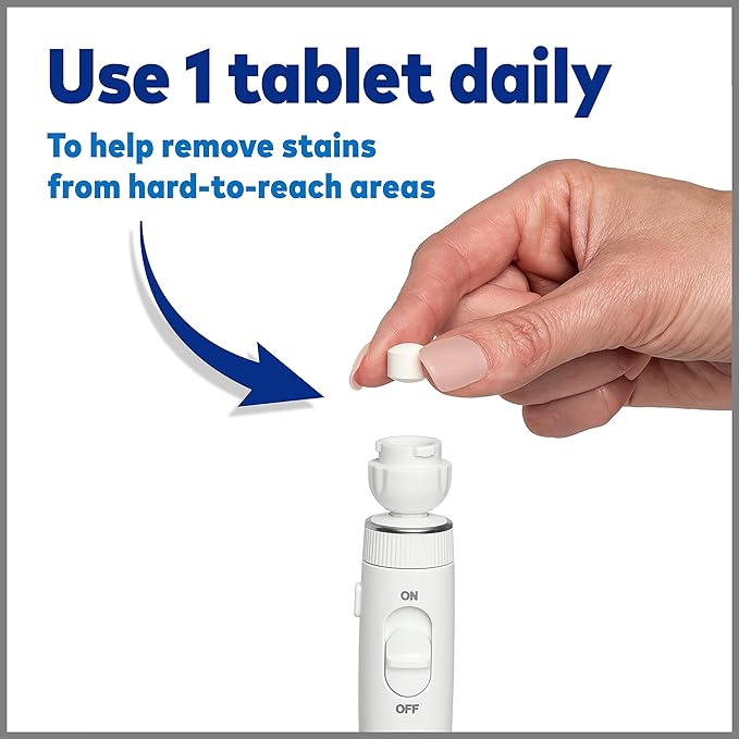 Waterpik Boost Water Flosser Tip with 30 Fresh Mint Whitening Tablets, Whiten Teeth and Remove Stains Gently