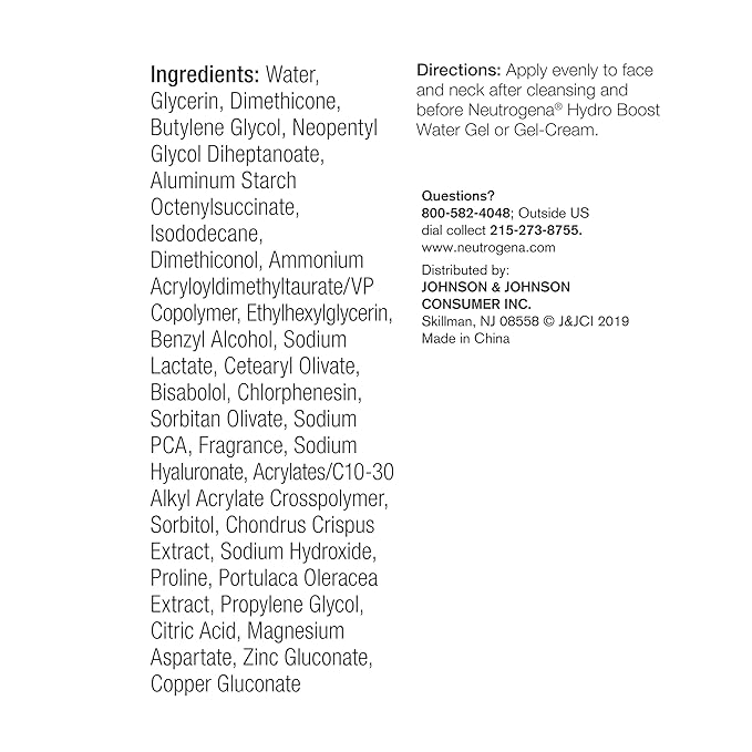 Neutrogena Hydro Boost Hydrating Hyaluronic Acid Serum, Hydrating Face Moisturizer For Dry Skin, Oil-Free Non-Comedogenic Moisturizer, 1 FL OZ