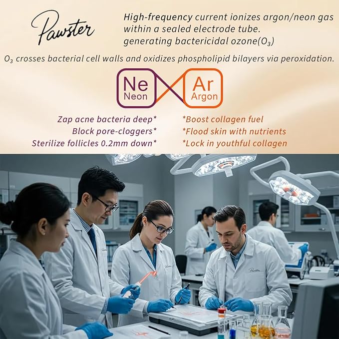 Skin Therapy Wand - Portable Skin Therapy Machine with 6 Glass Tubes - Clarifying - Skin Tightening & Radiance - Wrinkle Reducing