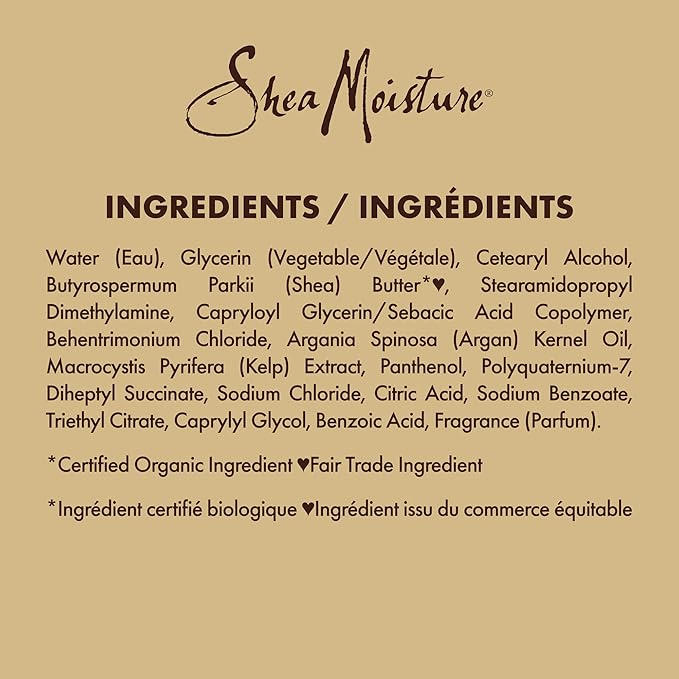 SheaMoisture Raw Shea Butter Deep Moisturizing Detangler for Dry, Damaged Hair, Hair Styling Product Formulated with Sea Kelp and Argan Oil 8 oz
