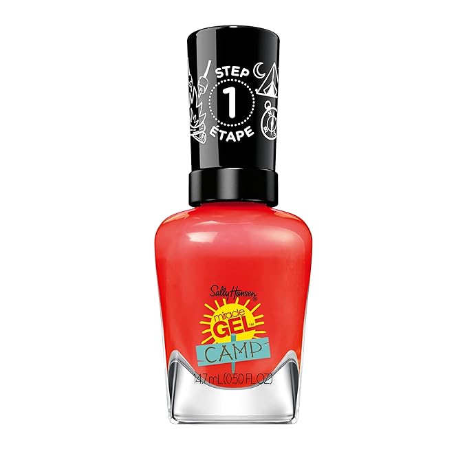 Sally Hansen Miracle Gel™, Summer Camp Campfire Song, Long Lasting, Gel-Like Formula, No UV Lamp Needed, Red Nail Polish