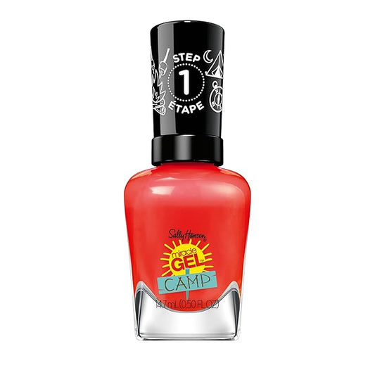 Sally Hansen Miracle Gel™, Summer Camp Campfire Song, Long Lasting, Gel-Like Formula, No UV Lamp Needed, Red Nail Polish
