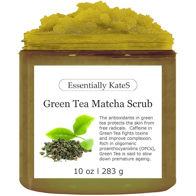 Green Tea Matcha Body & Foot Scrub 10 oz - A blend of matcha green tea extract, shea butter, and coconut oil for a soothing journey to a tranquil Zen garden - The best stocking stuffer