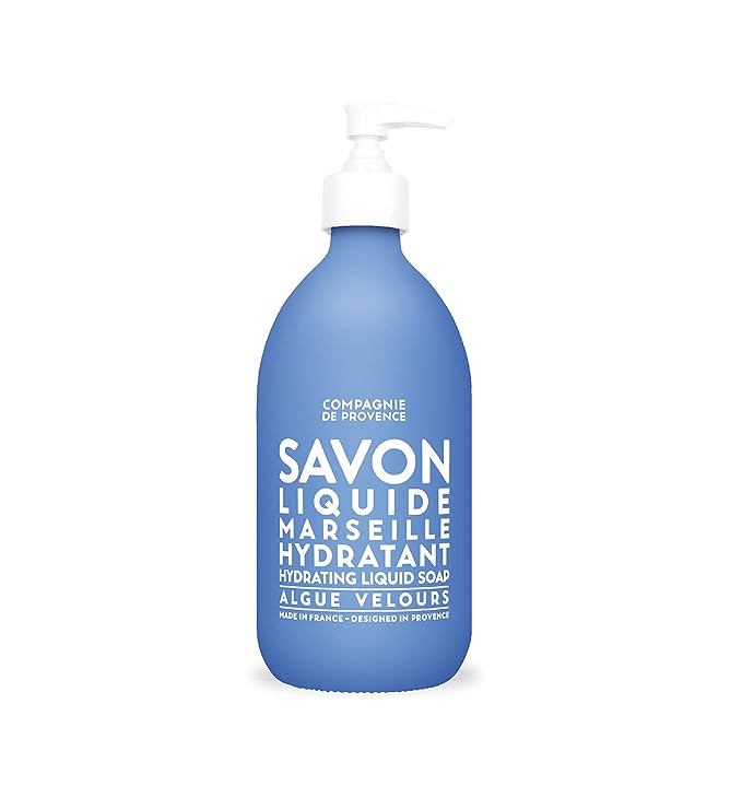 Compagnie de Provence Savon de Marseille Extra Pure Liquid Soap - Velvet Seaweed - 16.7 Fl Oz Glass Pump Bottle