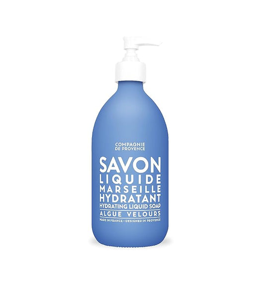 Compagnie de Provence Savon de Marseille Extra Pure Liquid Soap - Velvet Seaweed - 16.7 Fl Oz Glass Pump Bottle