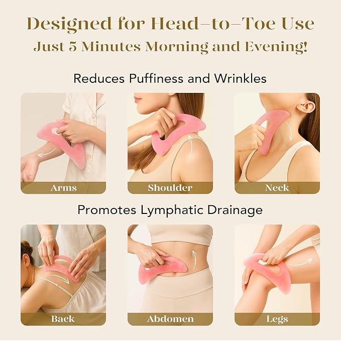 BAIMEI Gua Sha Resin with Handle,Large Body Guasha Tool for Neck Back,Face Leg Massager Tool,Gua Sha Facial Massage Tools for Skin Care,Spa Gifts for Women