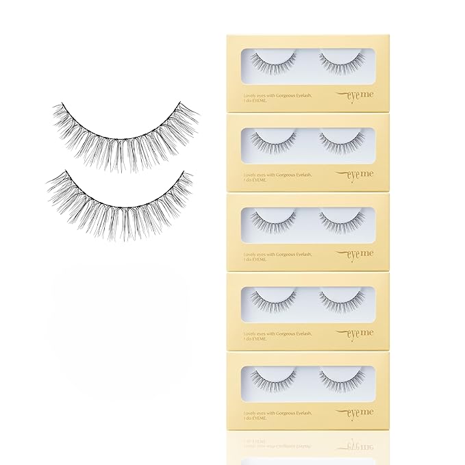 EYEME Eyelash NO.36 – 5 Set Pack, Lightweight False Eyelashes for a Natural Cat Eye Look, Wispy Lashes for Beginners, Long-Lasting & Comfortable, K-Beauty