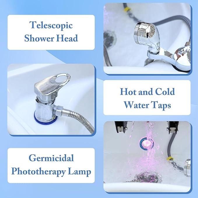 Head Spa Equipment, Japanese Head Spa Bed, Shampoo Massage Bed, Massage Headspa Table with Water Circulation Waterfall, for Spa Beauty Salon Barber (A)