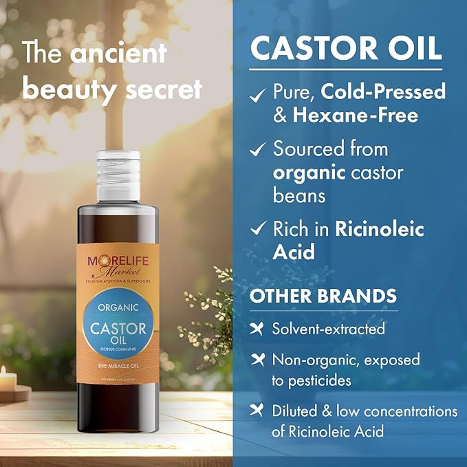 Castor Oil – Ayurvedic Herbal Body Oil for Daily Use – Natural Skincare Ritual – Nourishes, Balances, and Revives