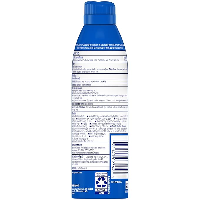 Coppertone Sport Sunscreen Spray SPF 50, Sweat, Heat and Water Resistant Sunblock, Lightweight, Oxybenzone Free, Spray Sunscreen Bulk Pack, 5.5 Oz Bottle, Pack of 3 (Packaging May Vary)