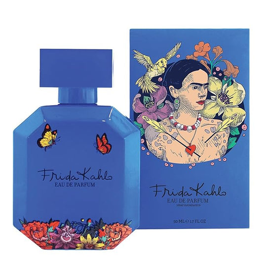 Frida Kahlo Blue Eau de Parfum for Women – Floral Gourmand Fragrance with Agave, Coconut, Jasmine, Orange Blossom, Mexican Vanilla & Amber Long-Lasting Perfume – 1.7 oz Lacquered Bottle Made in USA