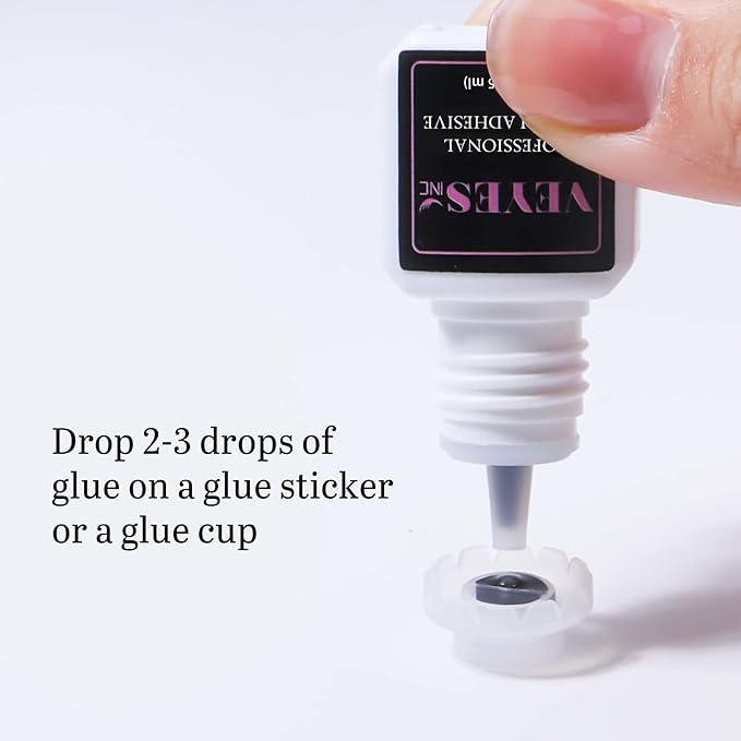 VEYES INC Eyelash Extension Glue - Extra Strong Professional Lash Glue 5ml | 1 Sec Drying time | Retention - 8 Weeks | Black Adhesive for Semi-Permanent Extensions Salon Use for Lash Tech