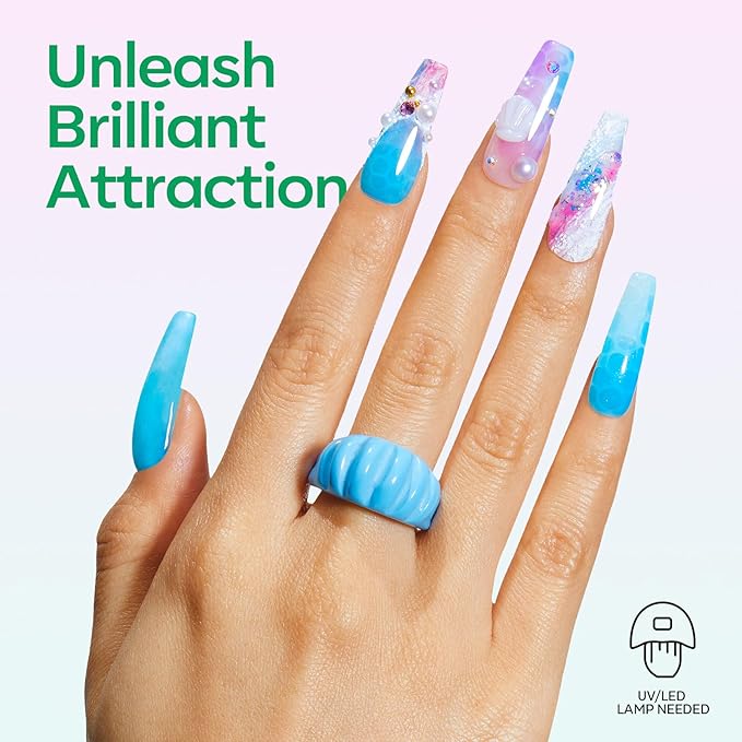 modelones Summer Gel Nail Polish, 6 Colors Jelly Gel Polish Neon LGBT Red Blue Green Pink Purple Nail Art Design Translucent Soak Off Manicure Salon DIY Girls Women Gift