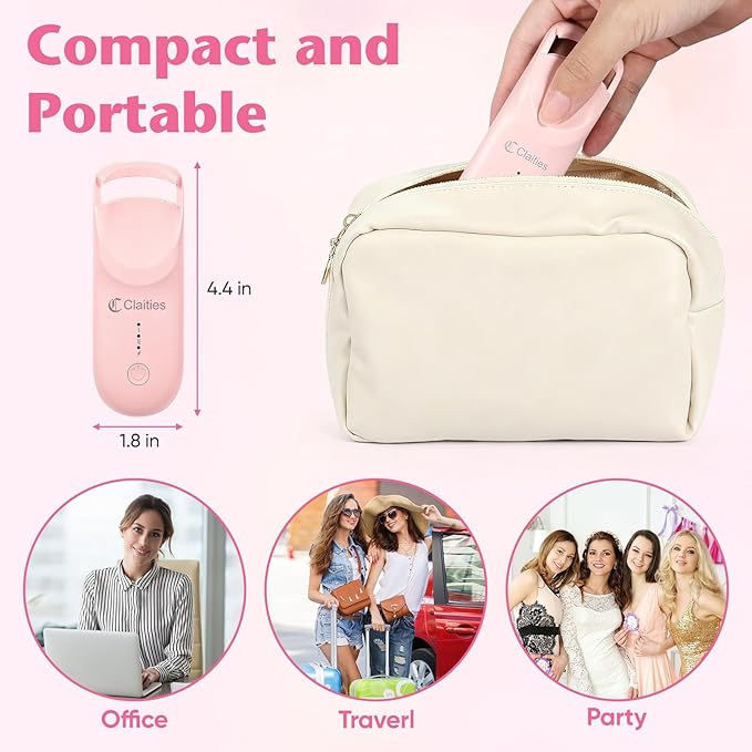 Heated Eyelash Curler - 10s Heat, 3s Curl, Mini Burn-Proof Design with Heat Sensitive Silicone Pad, 24H Hold to Style Natural Eyelashes Dual-Temp Control & Type-C Recharge