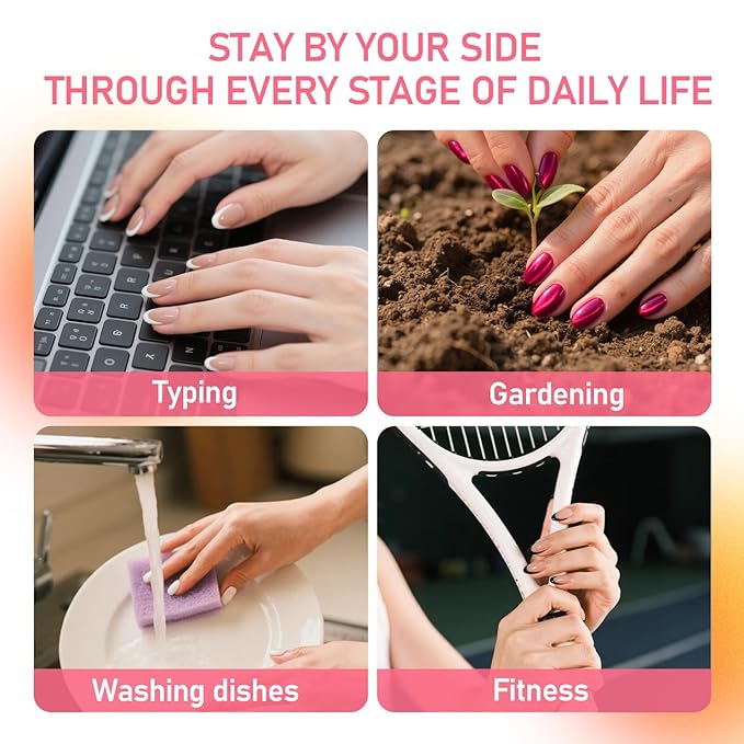 Press On Nails Short Almond Ombre Pink Fake Nails with Chrome Glossy 15 Size in 30 Nail Tips Kit with Nail Glue Remover,Glue On Nails for Busy Mom