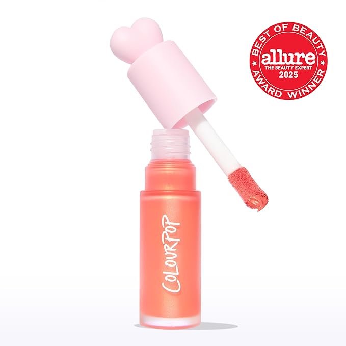 ColourPop Weightless Liquid Blush - Hydrating, Liquid Blush for Cheeks - Glowy, Pearl Finish with Hyaluronic Acid for a Healthy Glow - Designed with a Doe Foot Applicator - Perfect Peach (0.3 Fl Oz)